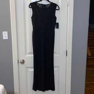 Black lace full length formal dress